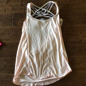 A tank top with a sports bra attached